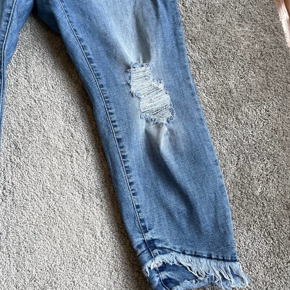 KanCan High Waist Distressed Raw Hem Skinny Jeans - Size 3XL - Picture 9 of 10